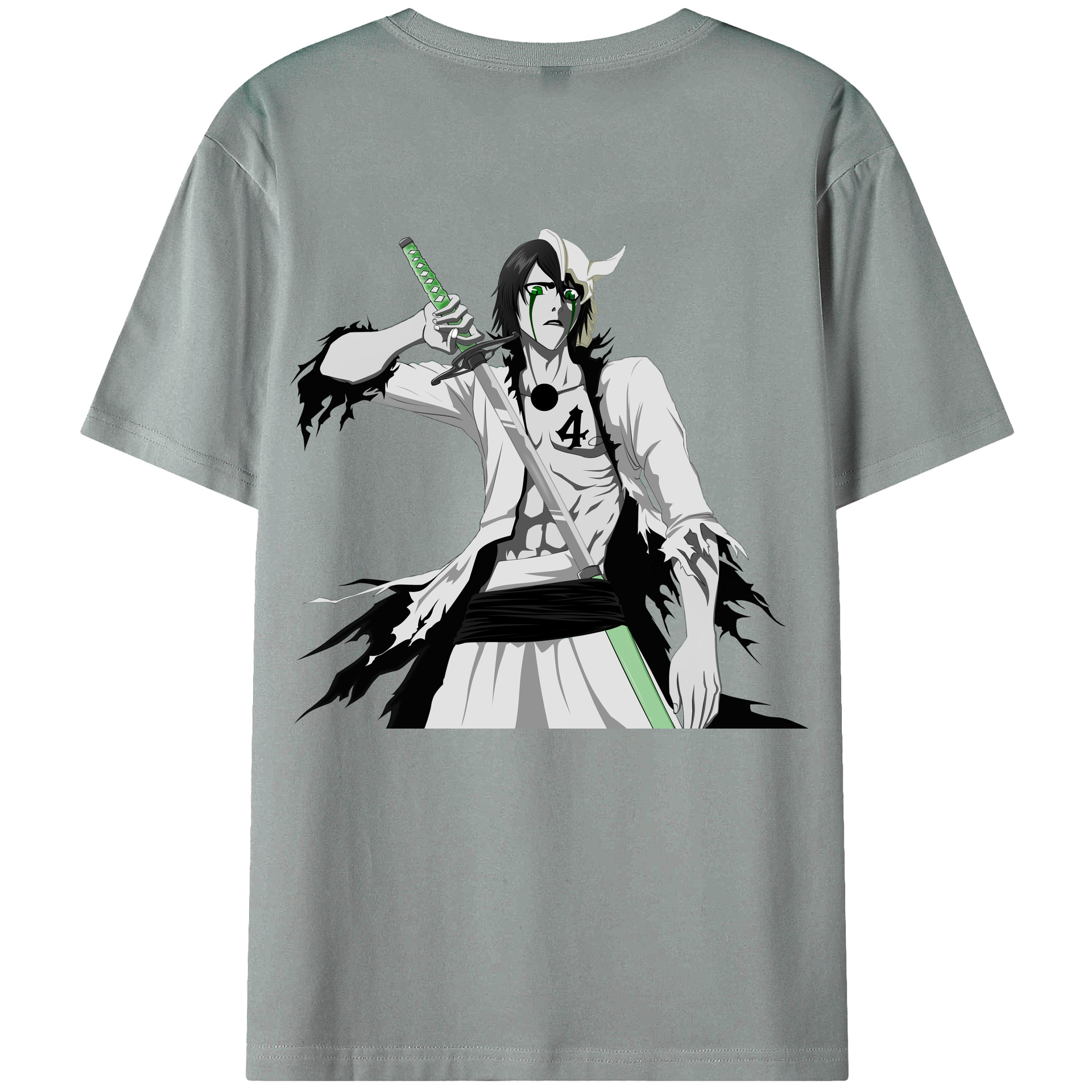 （画像用） ブリーチ ウルキオラ·シファー BLEACH Ulquiorra cifer 綿100％ メンズ半袖Tシャツ（バックプリント） 通気性